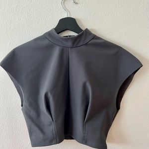ZARA Cropped Gray Top